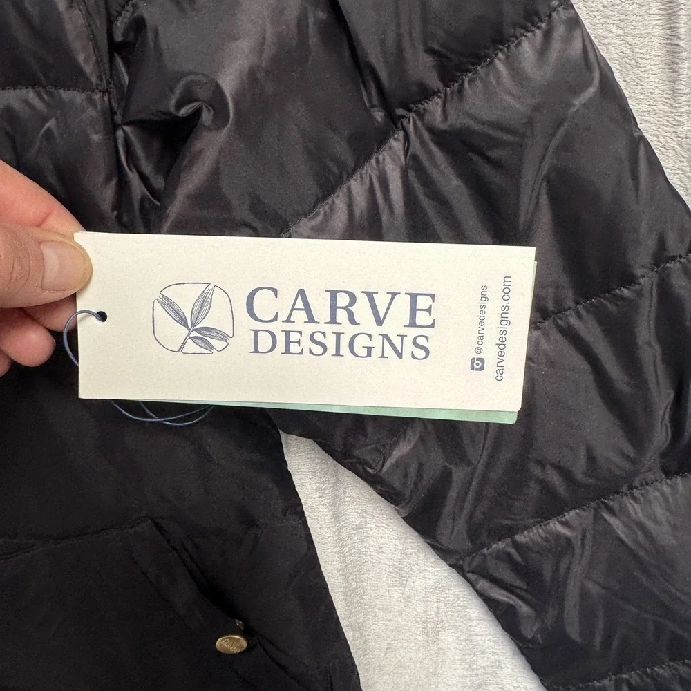 Carve Designs Minxy Jacket Womens Large Black Down Puffer Coat Quilted Winter - Picture 4 of 15